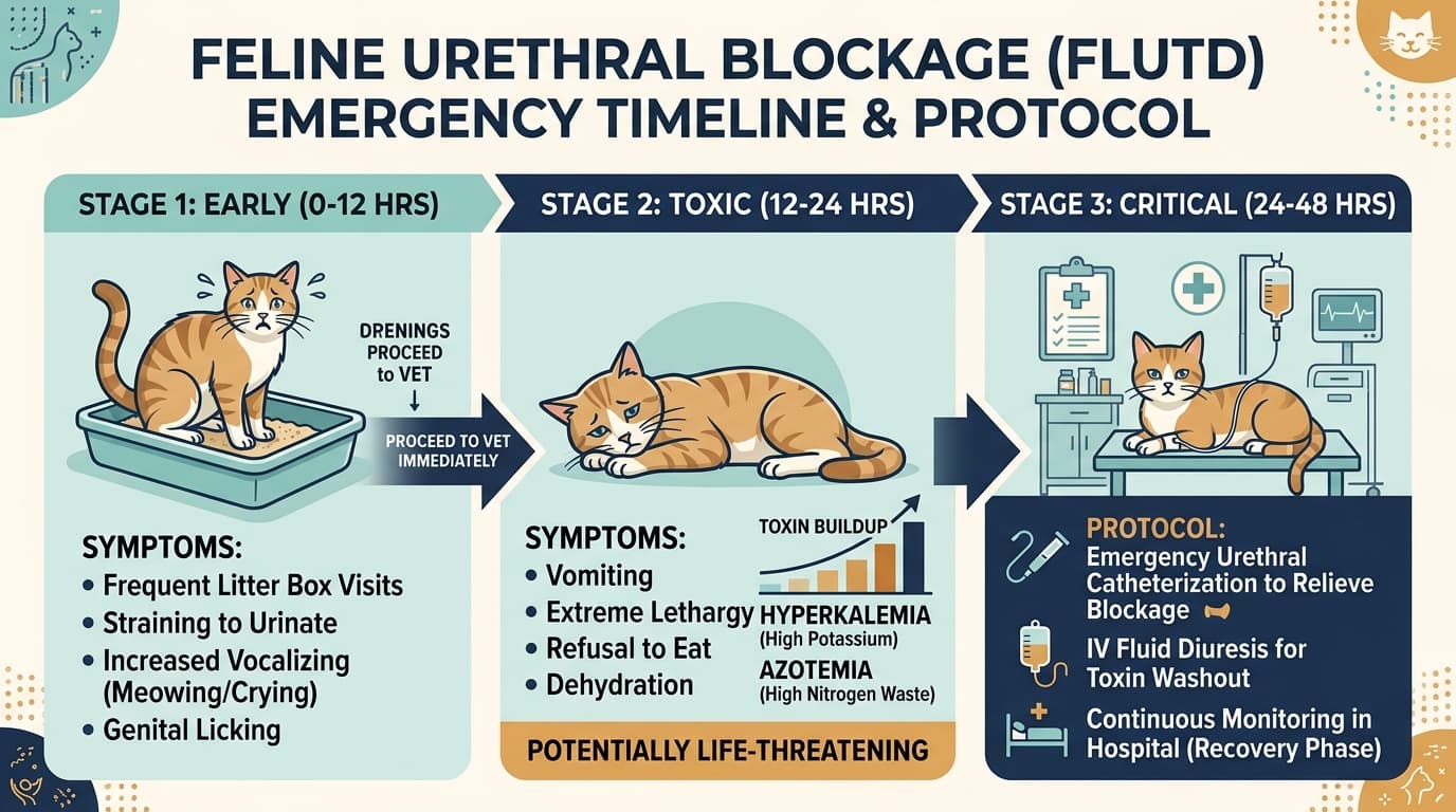 Feline Urethral Blockage (FLUTD) Emergency Timeline & Protocol