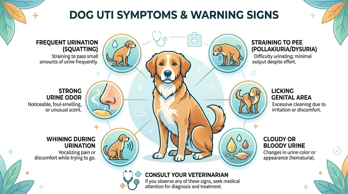 Dog UTI Symptoms and Warning Signs Clinical Infographic